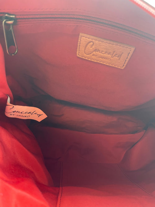 Concealed By Janko Ruth Wine – Genuine Leather Small Conceal & Carry Handbag