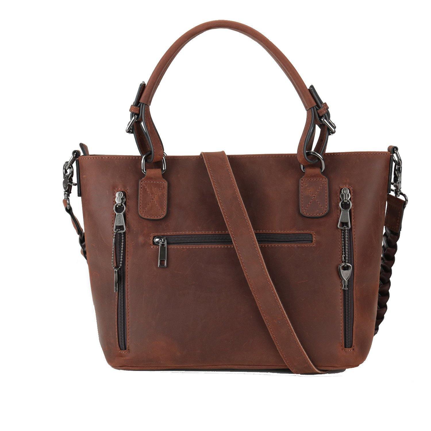 Concealed Carry Bailey Leather Satchel by Lady Conceal