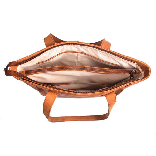 Concealed Carry Norah Large Leather Laced Tote by Lady Conceal