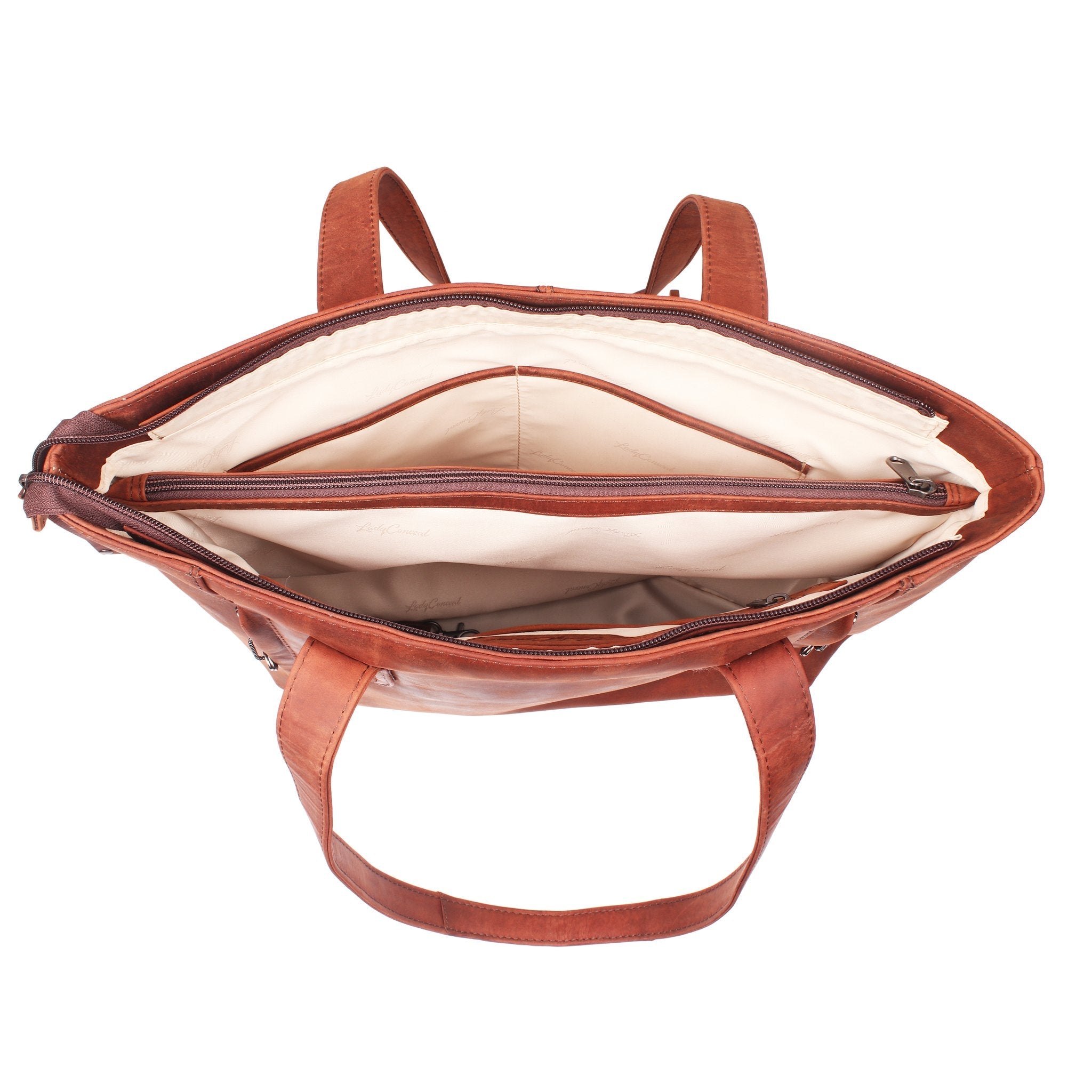 Concealed Carry Norah Large Leather Laced Tote by Lady Conceal