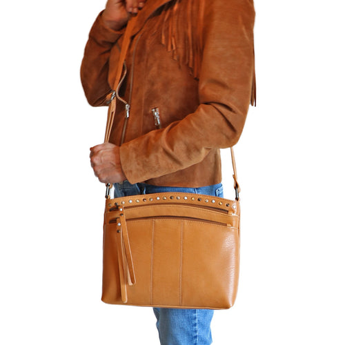 Concealed Carry Brynn Arched Leather Crossbody by Lady Conceal