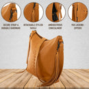 Concealed Carry Blake Scooped Leather Crossbody by lady Conceal