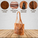 Concealed Carry Reagan Medium Leather Laced Tote by Lady Conceal