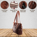 Concealed Carry Reagan Medium Leather Laced Tote by Lady Conceal