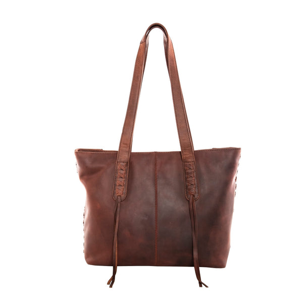 Concealed Carry Reagan Medium Leather Laced Tote by Lady Conceal