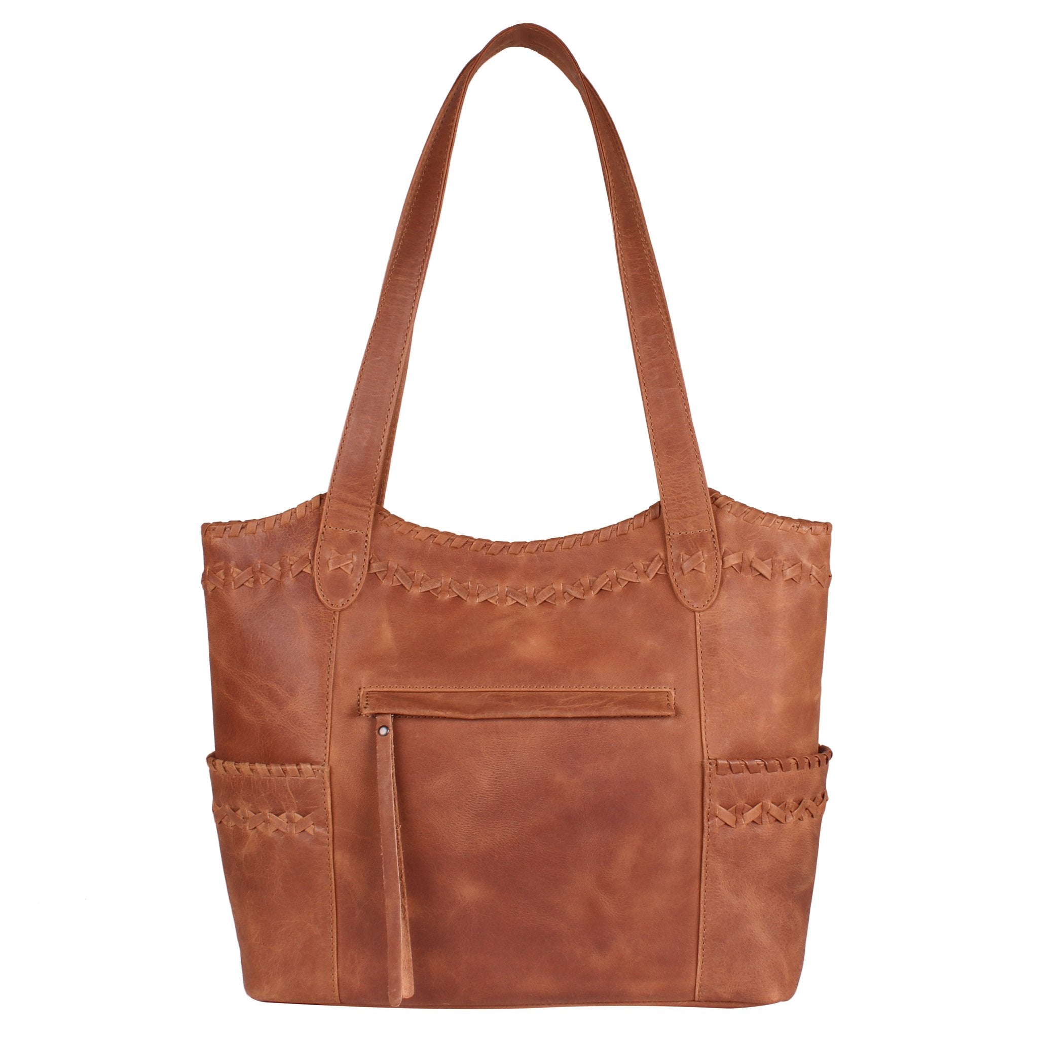 Concealed Carry Kendall Leather Stitched Tote by Lady Conceal