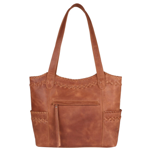 Concealed Carry Kendall Leather Stitched Tote by Lady Conceal