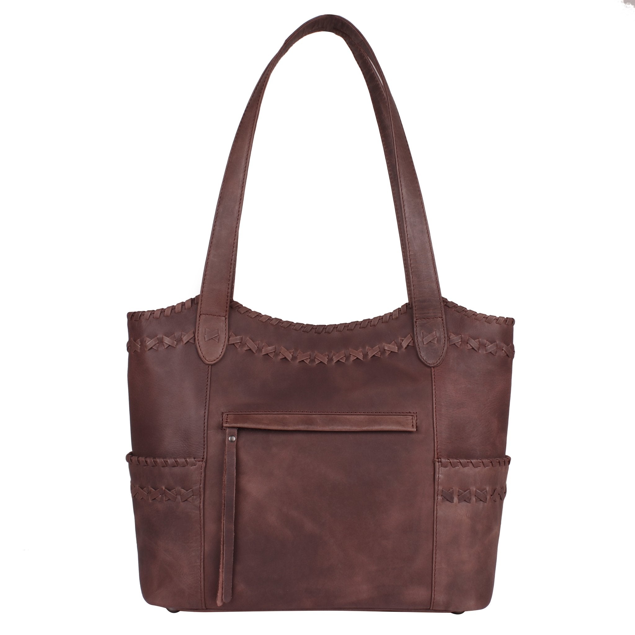 Concealed Carry Kendall Leather Stitched Tote by Lady Conceal