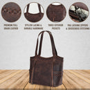 Concealed Carry Kendall Leather Stitched Tote by Lady Conceal