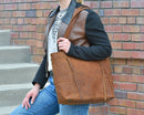 Concealed Carry Kendall Leather Stitched Tote by Lady Conceal