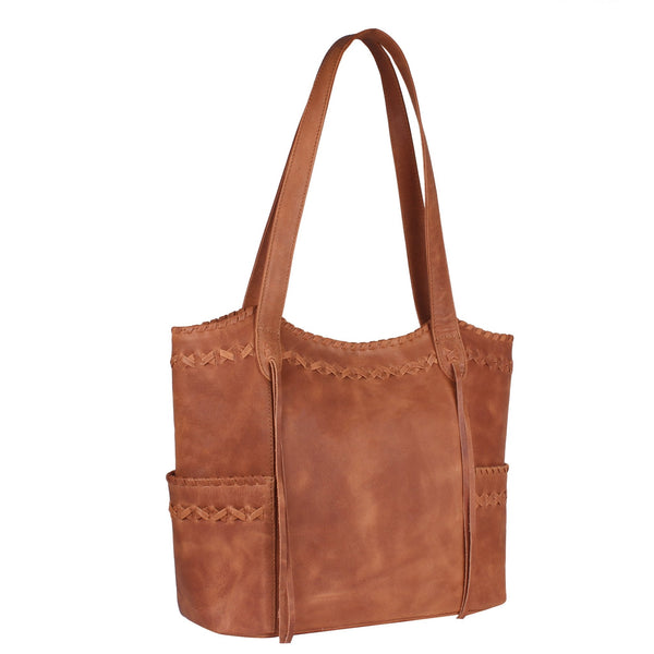 Concealed Carry Kendall Leather Stitched Tote by Lady Conceal