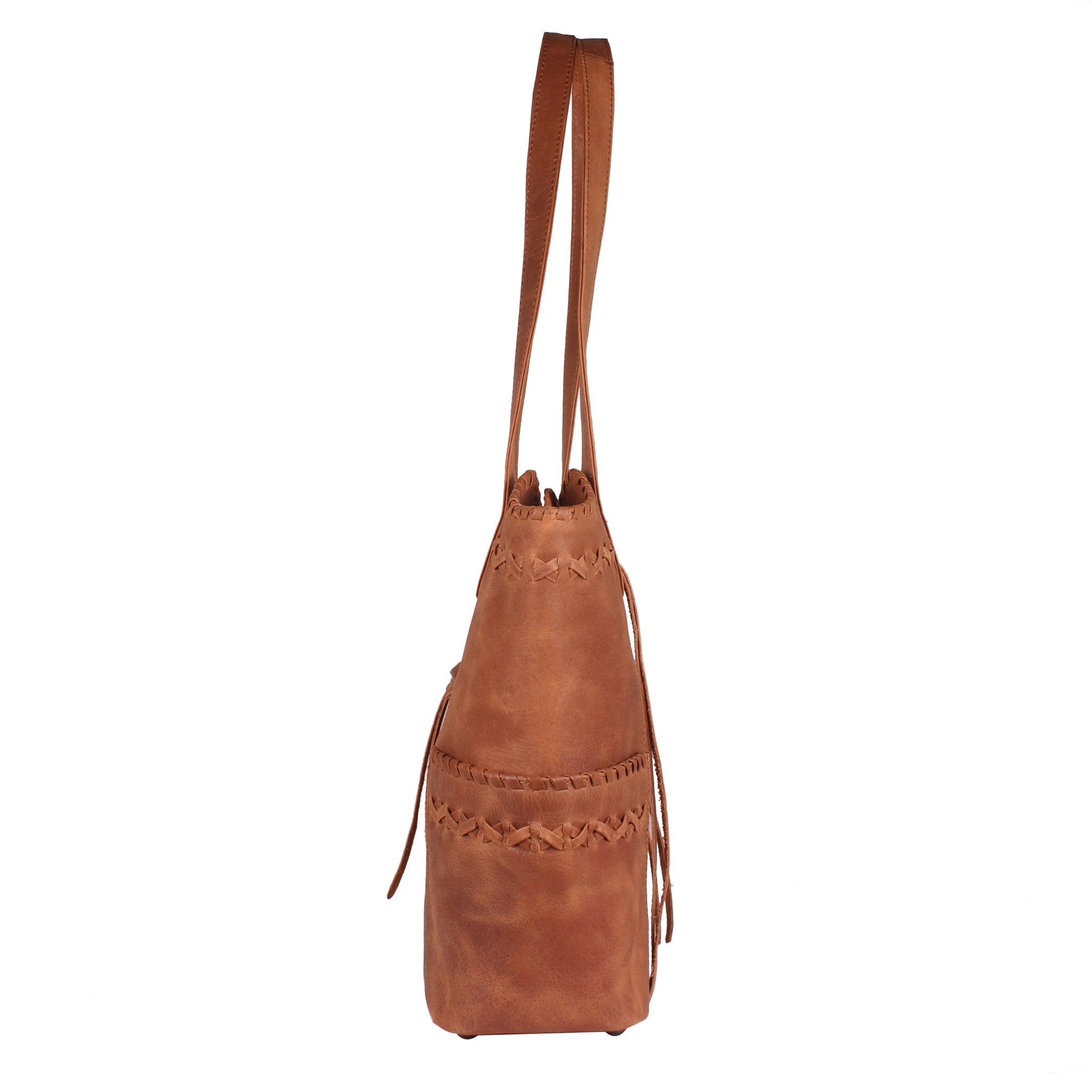 Concealed Carry Kendall Leather Stitched Tote by Lady Conceal
