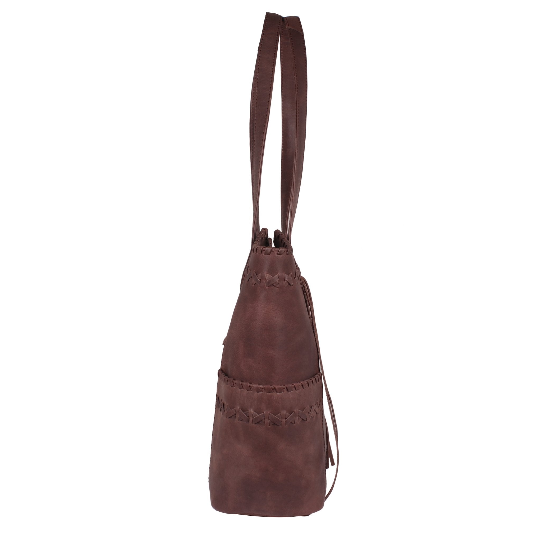 Concealed Carry Kendall Leather Stitched Tote by Lady Conceal