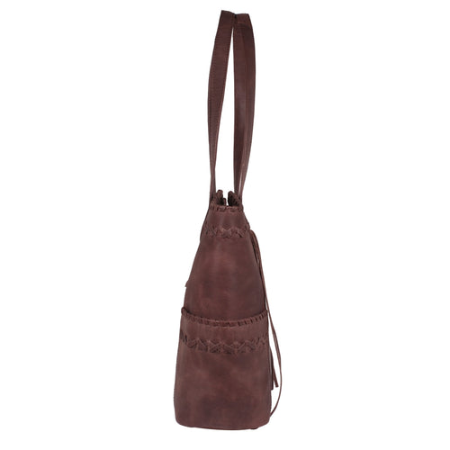 Concealed Carry Kendall Leather Stitched Tote by Lady Conceal