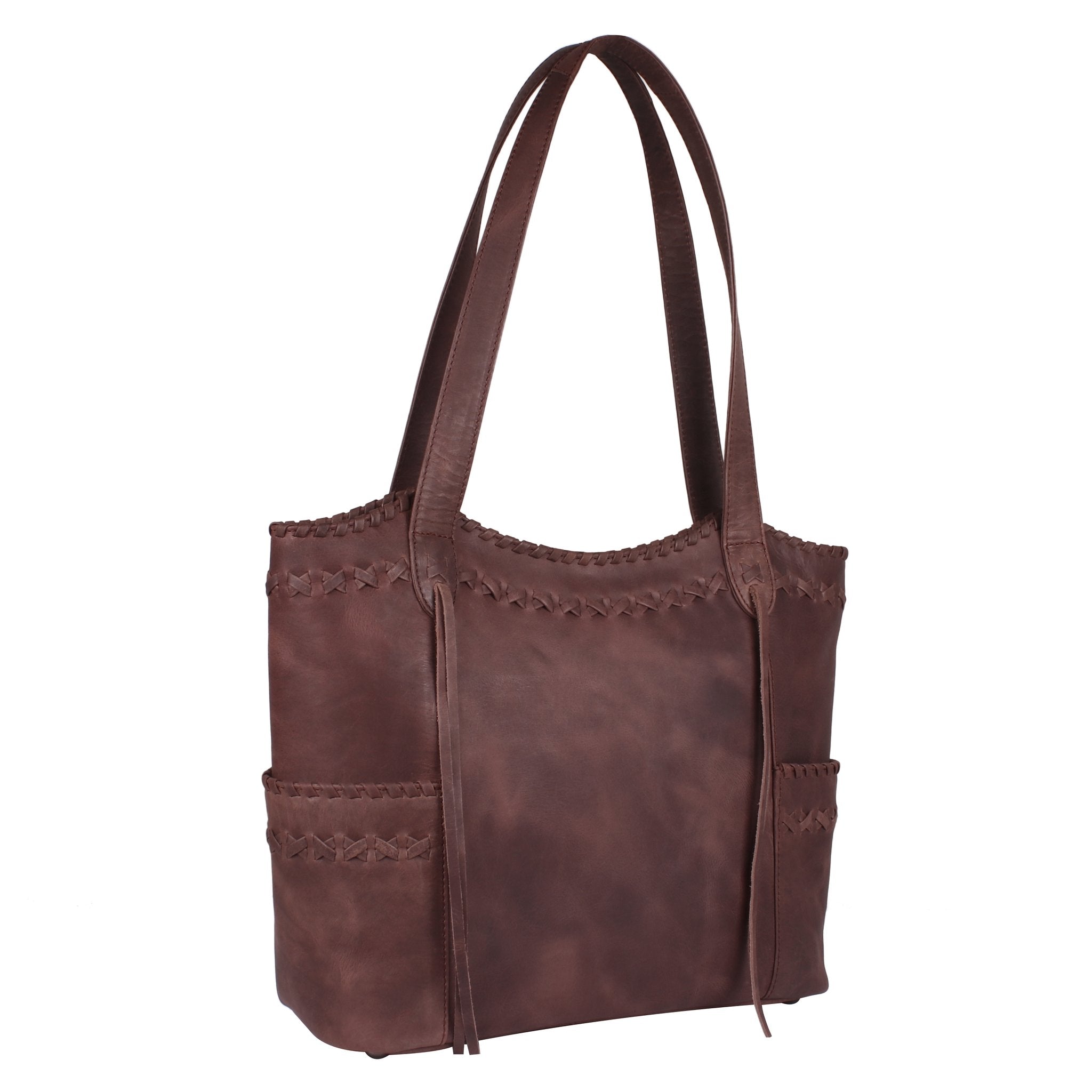 Concealed Carry Kendall Leather Stitched Tote by Lady Conceal