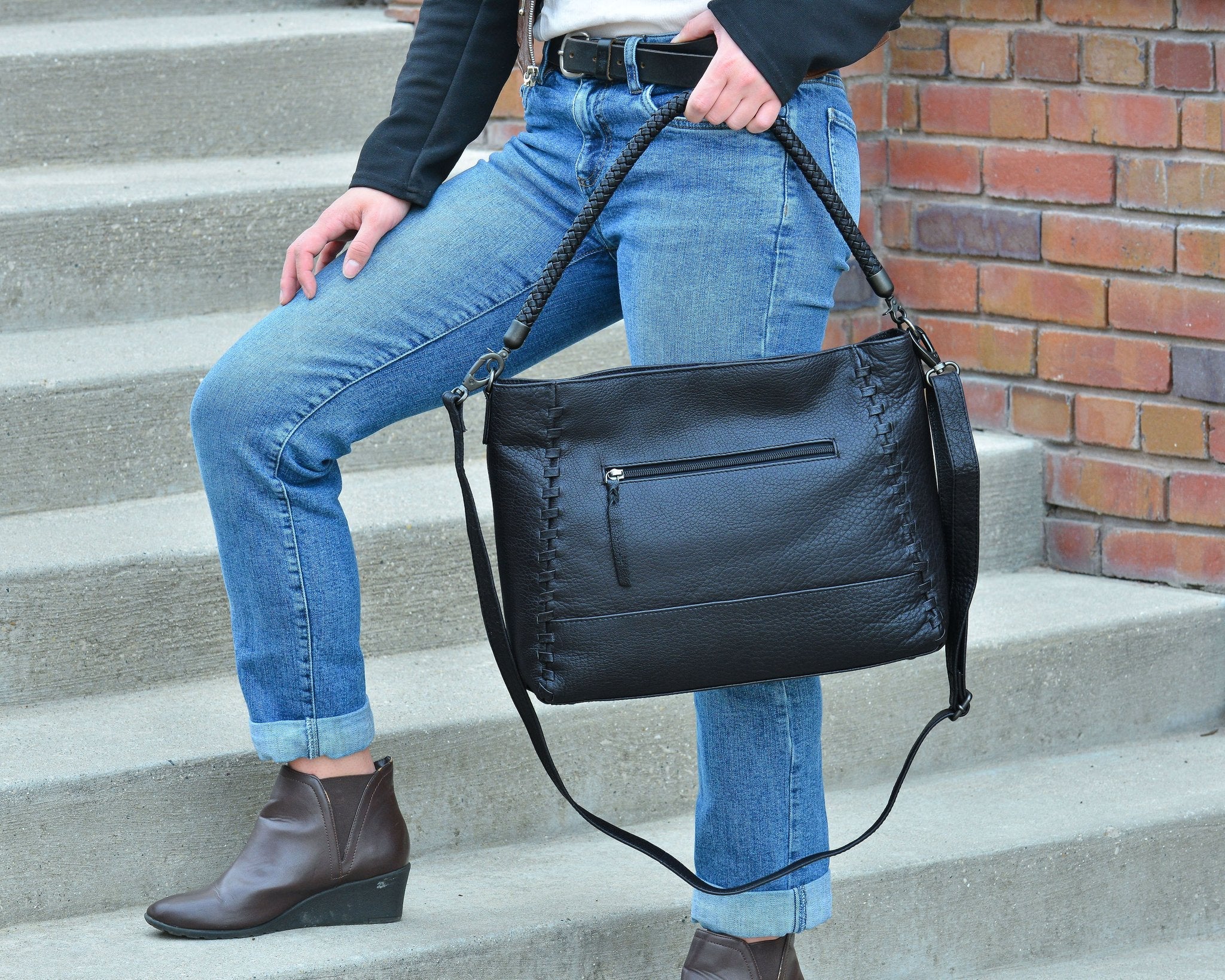 Concealed Carry Lacey Leather Tote by Lady Conceal