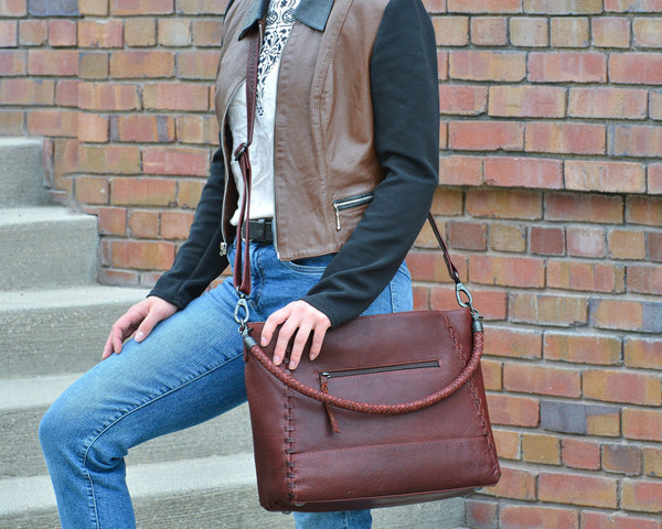 Concealed Carry Lacey Leather Tote by Lady Conceal