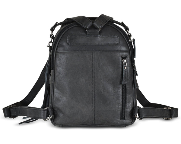 Concealed Carry Reese Unisex Leather Backpack by Lady Conceal