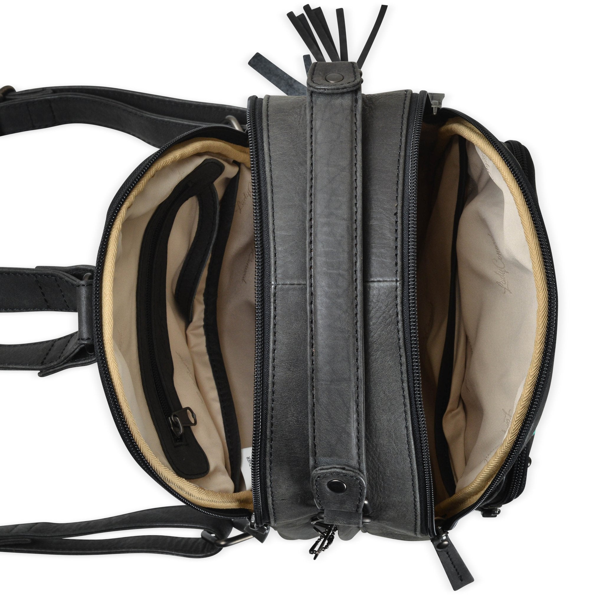 Concealed Carry Reese Unisex Leather Backpack by Lady Conceal