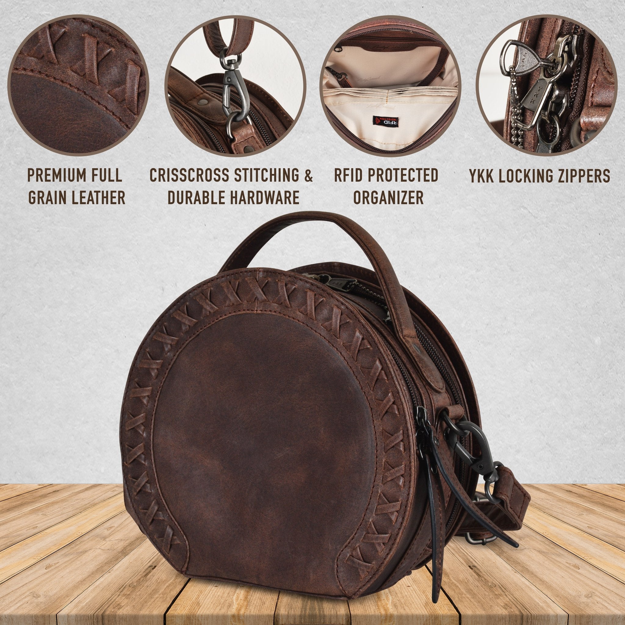 Concealed Carry Oaklee Leather Crossbody by Lady Conceal