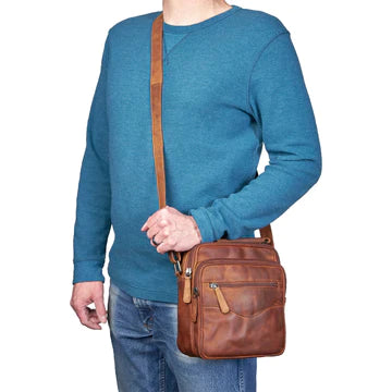 Concealed Carry Logan Unisex Leather Crossbody Bag