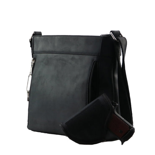 Concealed Carry Delaney Unisex Leather Crossbody by Lady Conceal