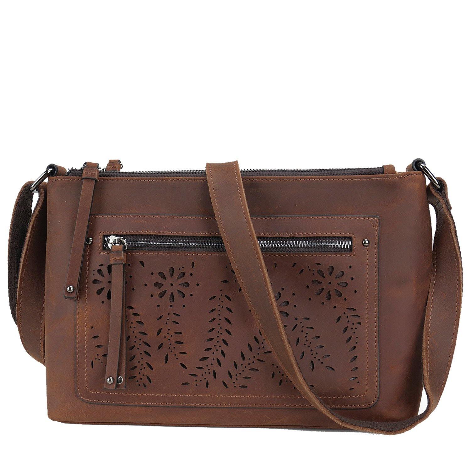 Concealed Carry Brynlee Distressed Leather Crossbody by Lady Conceal