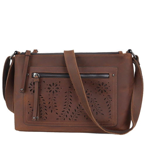 Concealed Carry Brynlee Distressed Leather Crossbody by Lady Conceal
