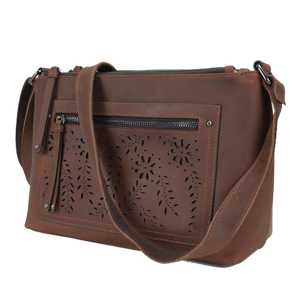 Concealed Carry Brynlee Distressed Leather Crossbody by Lady Conceal