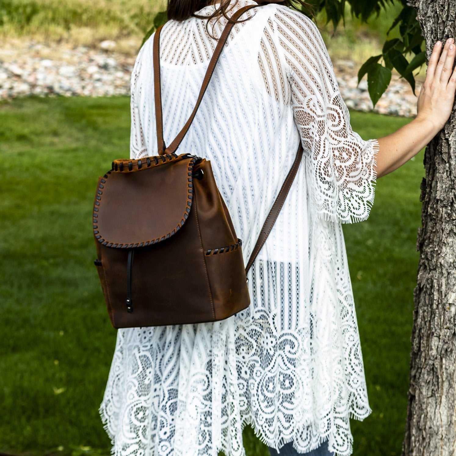 Concealed Carry Allie Leather Backpack by Lady Conceal