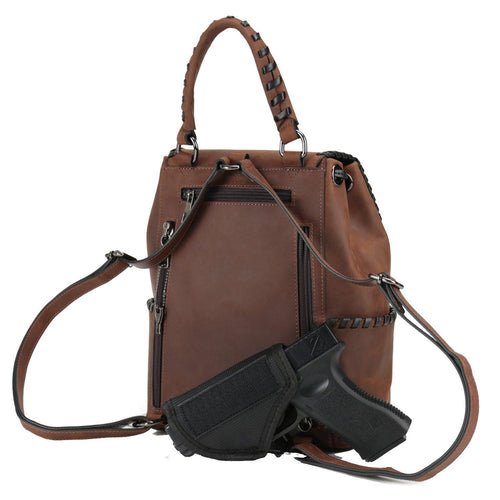 Concealed Carry Allie Leather Backpack by Lady Conceal