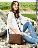 Concealed Carry Josie Distressed Leather Crossbody by Lady Conceal