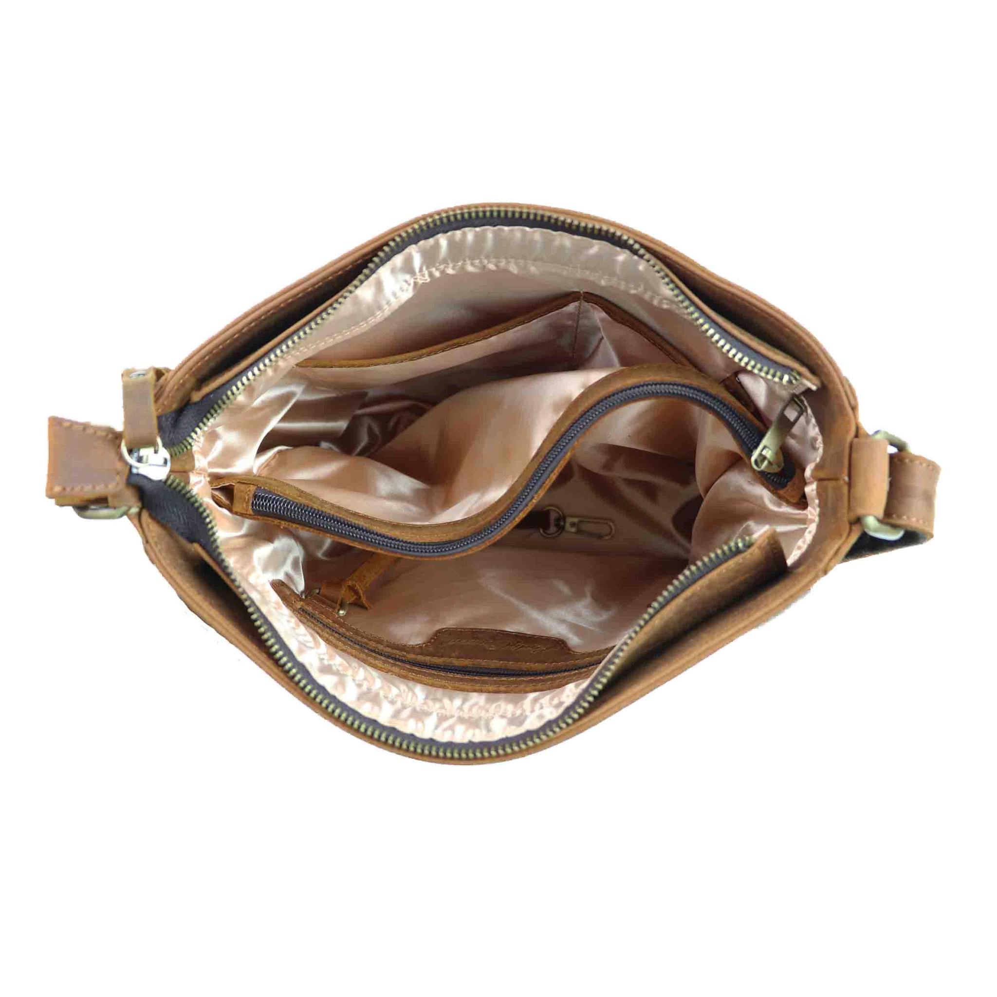 Concealed Carry Delaney Unisex Leather Crossbody by Lady Conceal