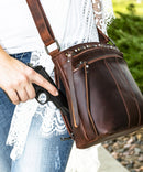 Concealed Carry Brynn Arched Leather Crossbody by Lady Conceal