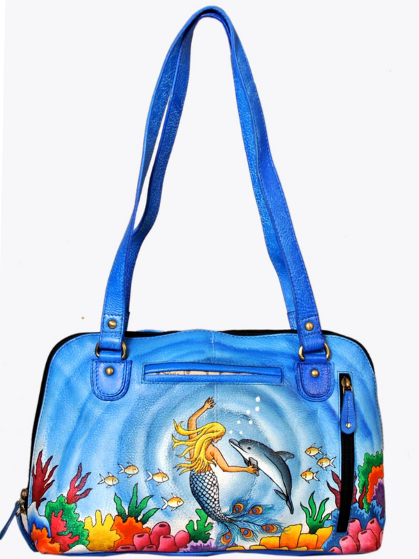 Concealed By Janko Hand Painted Dolphin Conceal and Carry Handbag Sachel #127