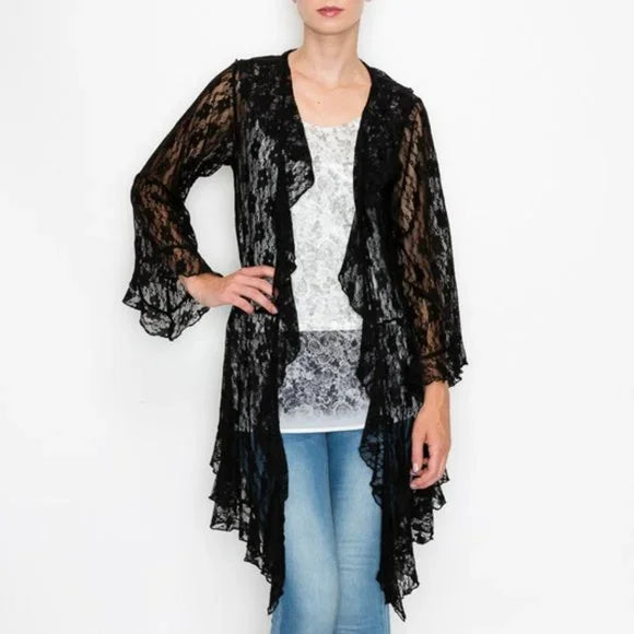 Origami by Vivien Black Lace Duster