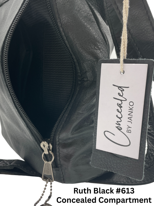 Concealed By Janko Ruth CCW Handbag – Black Leather Purse