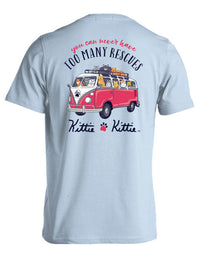 KITTIE KITTIE - RESCUE BUS KITTIES NON-POCKET SHORT SLEEVE, LIGHT BLUE