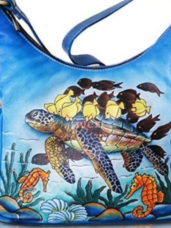 Concealed by Janko Under the Sea Hand Painted On Genuine Leather Conceal and Carry Handbag