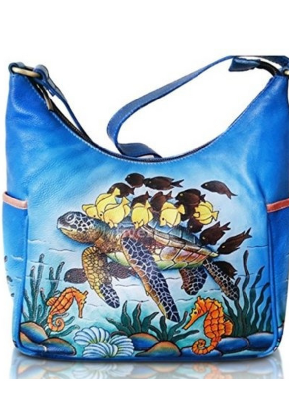 Concealed by Janko Under the Sea Hand Painted On Genuine Leather Conceal and Carry Handbag