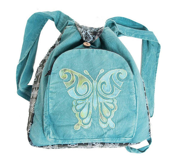 Earth Divas - Cotton Backpack  With Butterfly Print