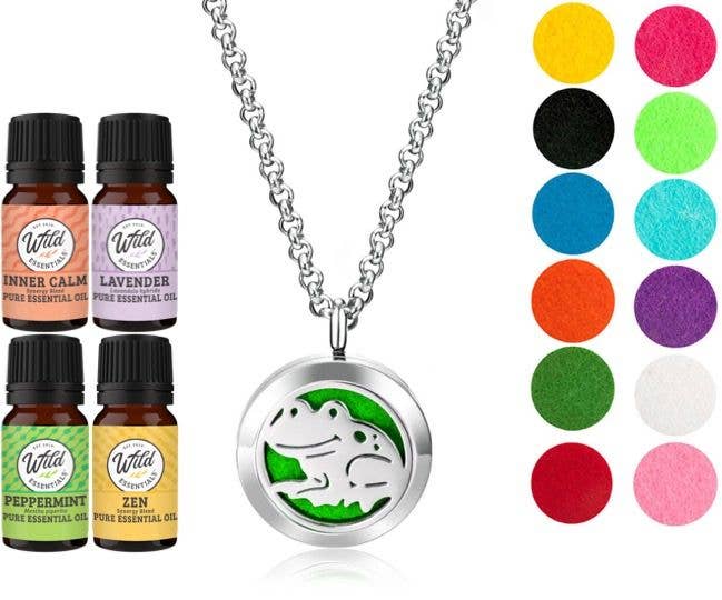 Wild Essentials - Happy Frog Necklace Diffuser with 4 essential oils