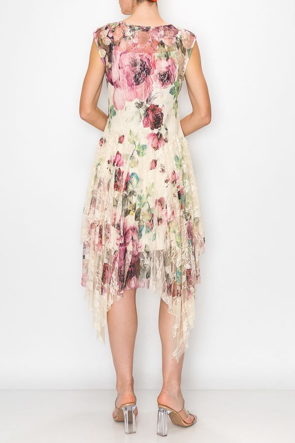 Origami Apparel ~  Big Rose Lace Inspired Dress - OLS-4609