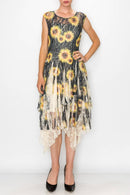 Origami Apparel ~  Lace and Crochet inspired - OLS-4609BG-BK SUN FL