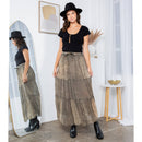 YOUNG THREADS - Bohemian Rhapsody: Stonewashed 3-Tiered Long Skirt