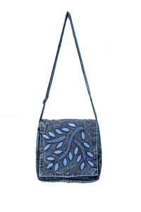 Earth Divas - Falling Leaves Cotton Crossbody Flap Bag