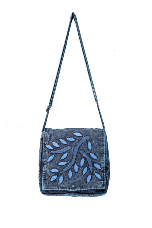 Earth Divas - Falling Leaves Cotton Crossbody Flap Bag