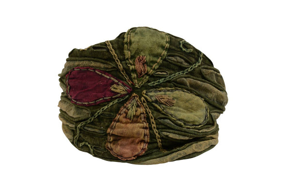 Earth Divas - Stylish Dark Green Cotton Hat with Embroidered Design