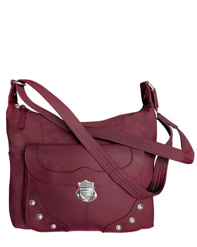 Concealed Carry Roma Studded Leather Cross Body