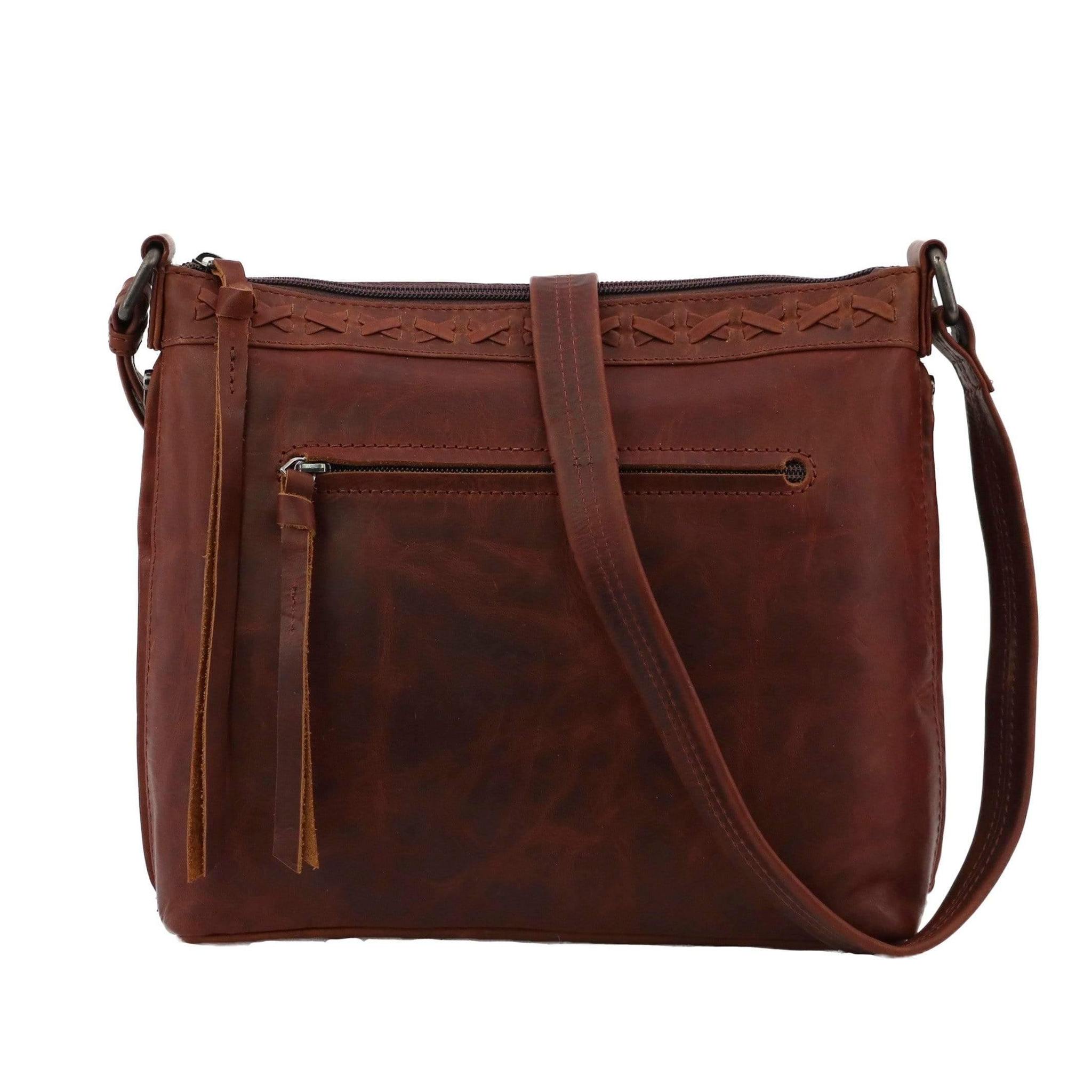 Lady Conceal Faith Leather Crossbody Purse - Concealed Carry Purse With Locking Holster, Distressed Full Grain Leather